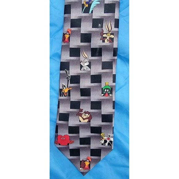 1998 Looney Tunes Mania Tie Bugs Bunny Taz Daffy Duck Sylvester Tweety Valentine - Picture 3 of 7